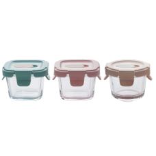 Mini Glass Food Containers, 3 Pcs Set of 2x160ml & 110ml